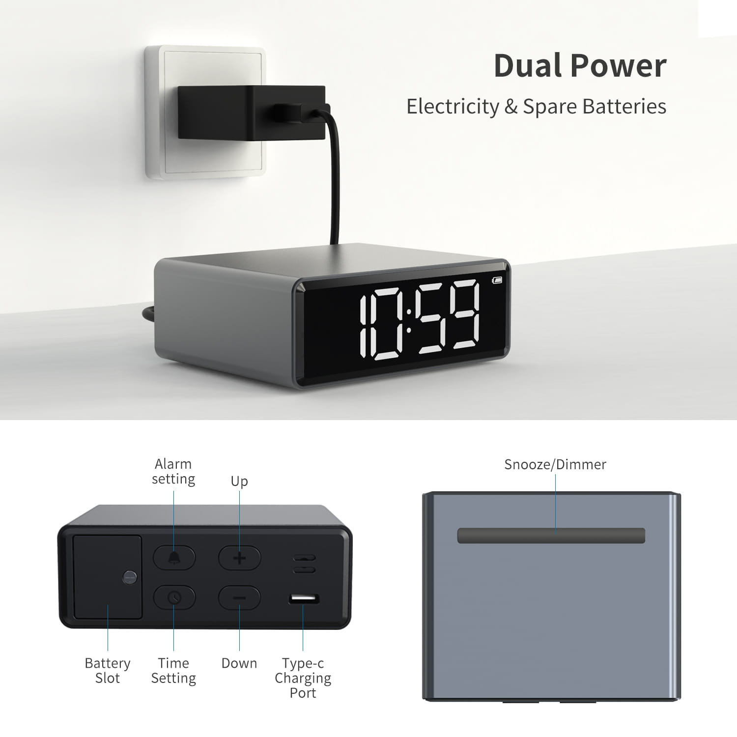 Mini Alarm Clock | Bedside Clock | Digital Clock Led