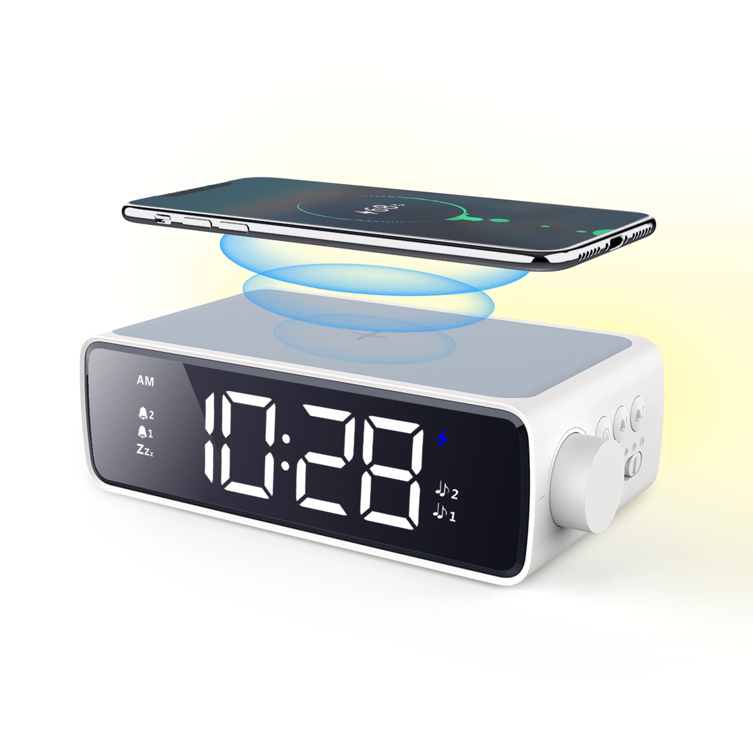 Alarm Clock with Wireless Charger | Alarm Clock with Night Light