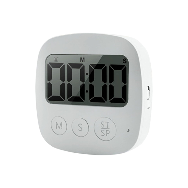 Kitchen Timer Digital Kitchen Timer Countdown Timer Stand Large LCD Display Simple Operation White 8.4x8.4cm Time Management Tool for Kids and Adults