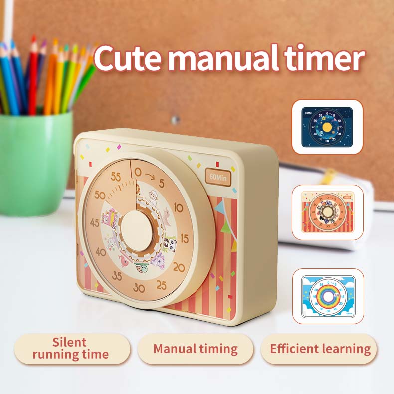 60 Minute Mechanical Camera Timer Retro Design Visual Countdown for Cooking Study Productivity