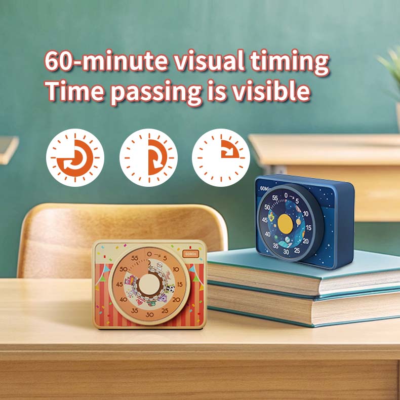 60 Minute Mechanical Camera Timer Retro Design Visual Countdown for Cooking Study Productivity