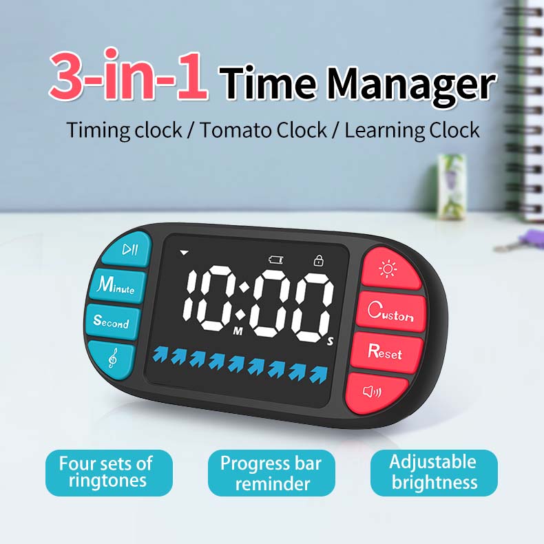 Kids Timer Shaped Like Gamepad Console Fun Educational Countdown Clock Adjustable Time LED Display for Study Play Child Lock