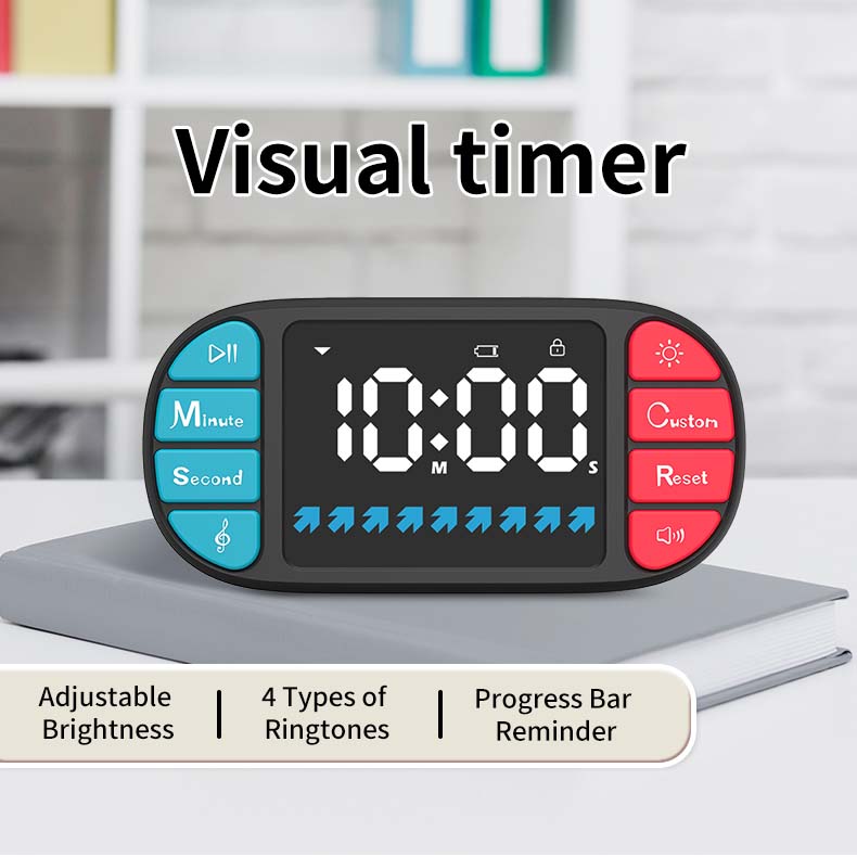 Kids Timer Shaped Like Gamepad Console Fun Educational Countdown Clock Adjustable Time LED Display for Study Play Child Lock