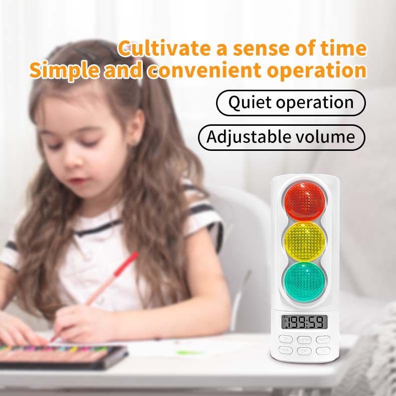 Led Traffic Light Countdown Timer Lightweight and Easy to Carry Visual Audio Timer for Kids Time Management